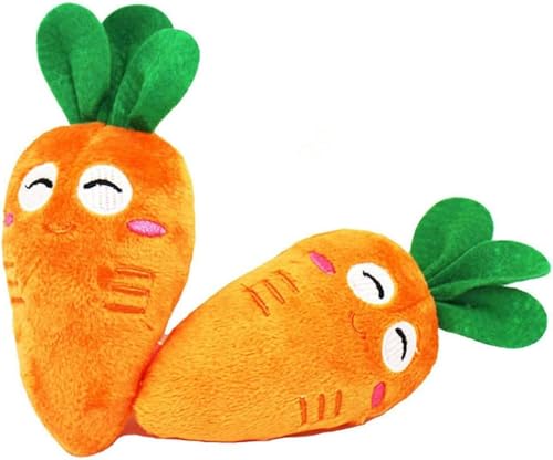 Zhhuoc 1Pc Arancione Morbido Cucciolo Carota Carota Peluche Masticare Squeaker Suono Giocattoli Squeaky per Cane Gatto Regali di Natale di Compleanno Giocattoli Cuccioli Forniture per Animali