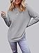 MEROKEETY Women's 2025 Fall Long Sleeve Oversized Crew Neck Solid Color Knit Pullover Sweater Tops, Grey S