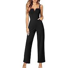 Women's Casual Tank Top Sleeveless Jumpsuits Dressy Wide Leg Pants Rompers With Pockets