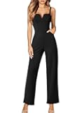 Women's Casual Tank Top Sleeveless Jumpsuits Dressy Wide Leg Pants Rompers With Pockets