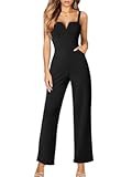 Women&apos;s Casual Tank Top Sleeveless Jumpsuits Dressy Wide Leg Pants Rompers With Pockets