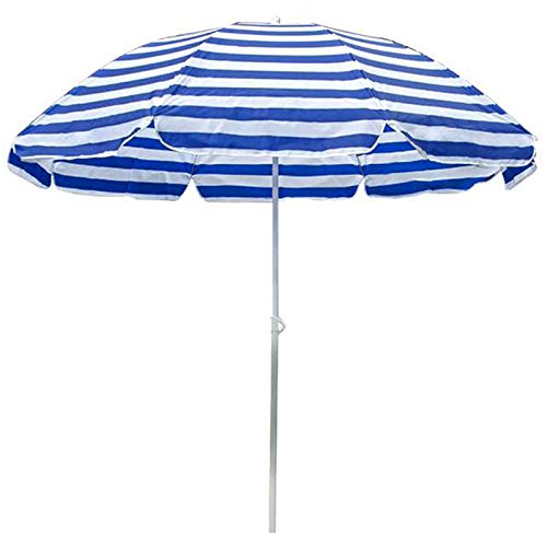 NOALED Sombrilla de playa al aire libre, sombrilla de pesca para acampar, sombrilla y resistente a la lluvia, 220 cm, 250 cm, patrón de rayas, rojo