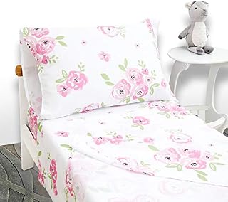 TILLYOU 3-Piece Microfiber Toddler Sheet Set for Girls