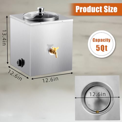 Takywep Derretidor de cera quadrada de 6,8 litros para fabricação de velas com controle de temperatu