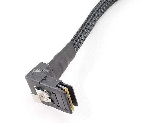 Cablesonline 39In Internal (Sff-8087) (90 Degree) Right-Angle Mini Sas Male W/Latch To 4X Sata 7-Pin Female Cable (Sas-4E39R) #TOP2