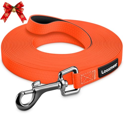 Looxmeer Schleppleine für Hunde, 3m /5m /10m /15m /20m /25m /30m Robuste Hundeleine Trainingsleine mit Aufbewahrungsbeutel, Handschlaufe und D-Karabiner