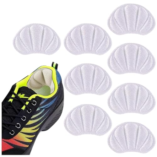 NOTYEX Back of Heel Inserts Cushion Pads Heel Grips Liner Shoe Insoles for Loose Sneaker, Shoes & Boots Heel Protector Filler Insert Pads, Too Big Boots, Improve Shoe Fit and Comfort For Men Women (White, Pair Of 4)