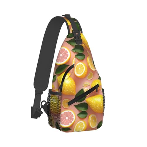 Sac à bandoulière imprimé citron idéal pour randonnée et voyage