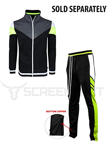 Image of SCREENSHOT Screenshotbrand Mens Hip Hop Slim Fit Track Pants - Athletic Jogger Bottom with Side Taping