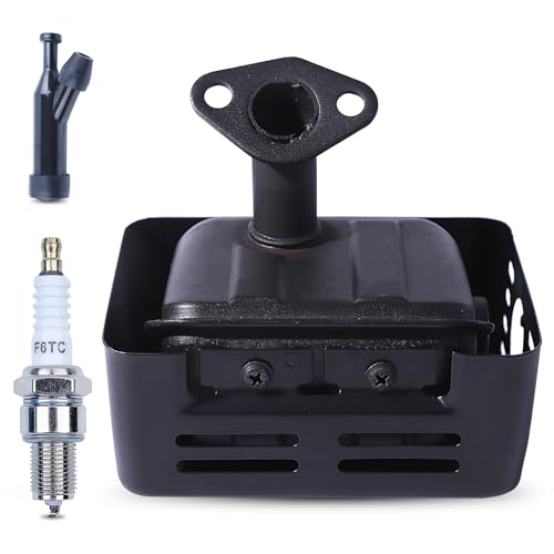 Mtanlo Ensemble d'échappement Silencieux pour Honda GX120 GX160 GX200 168F 4HP 5.5 HP 6.5HP Moteur,Kit de Silencieux Échappement avec Bougie d'allumage de...