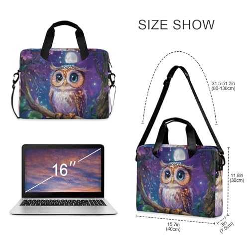 Maletín para portátil ALAZA Moon Tree Owl púrpura 13-15.6 pulg miniatura 5