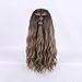 FYXZHUO Long Curly Wigs for Men Thor Endgame Heat Resistant Synthetic Wig for Halloween Cosplay Anime Costume Party Brown One Size