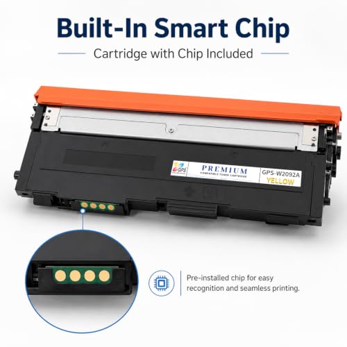 Image of GPS 119A W2092A Yellow Toner Cartridge Compatible for HP Color Laser 150a, 150nw, MFP 178nw, 179fnw | Yellow | Yield: 700 Pages