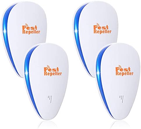 Bug Zapper Plug in, 4 Pack Ultrasonic Pest Repeller, Electronic Mouse Repellent, Pest Control for Mice, Cockroaches, Ants, Fly, Mosquitoes, Rodent, Harmless to Pets and Human