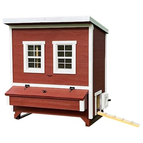 OverEZ Walk-in Chicken Coop for Up to 18 Chickens - Nesting Box - Large Bird, Poultry and Hen House Made from Wood, Made in USA Cover