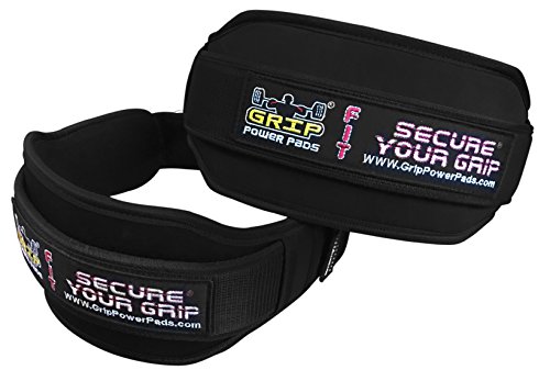 Grip Power Pads Weightlifting PRO Belt for Women Olympic Lifting 5” Wide Back Support for Lifting Fitness Gear & Exercise Accessories Bodybuilding Squats (Black, Medium 30"- 34" Waist Size)