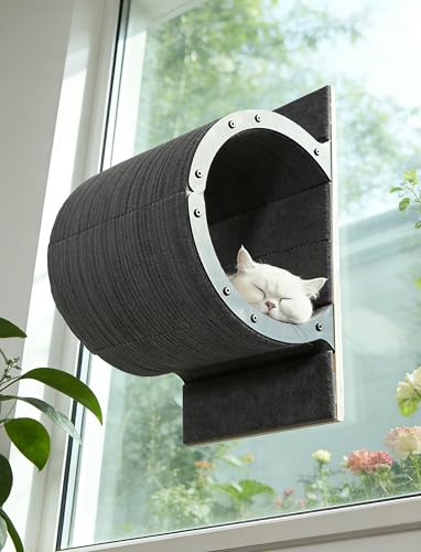 Cat Window Perch with Scratching Bed,Versatile Climbing Shelves Mounted
