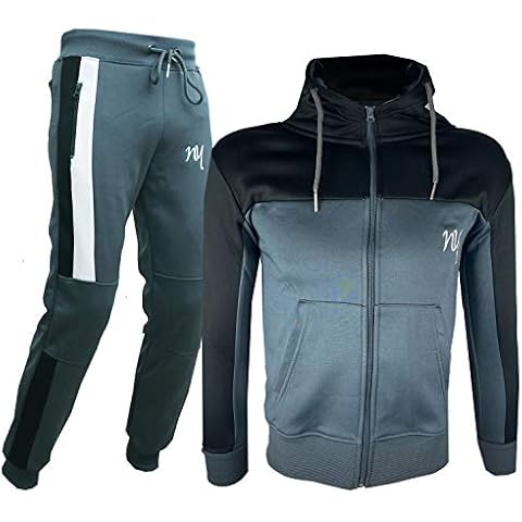 Boys Steel/Black Tracksuit with Hoodie Cover