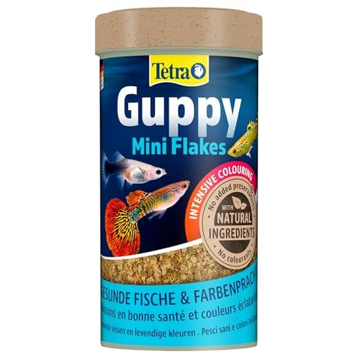 Tetra Guppy Mini Flakes - comida equilibrada y rica en nutrientes para guppys, lata 250 ml