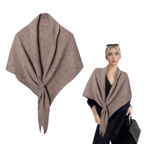 Women's Solid Color Wool Blend Shawl - 2026 New Wraps, Cardigan Cape, Wool Cashmere Shoulder Top, Sweater Scarf