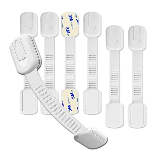 Hion Cerraduras de Seguridad para Niños, 6 Piezas Cierre Seguridad Cajones Bebe con Adhesivo 3M, Bloqueo de Seguridad Bebés para Armarios, Cajones, Refrigeradores No Necesita Taladrar