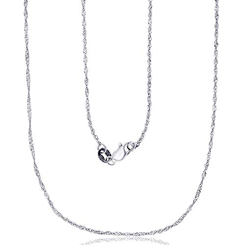 DECADENCE 14K Yellow or White Gold Solid 1.20mm Diamond Cut Singapore Chain with Lobster Claw Clasp | Italian Gold Necklaces | Gold Singapore Necklaces for Men and Women