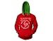 Ripple Junction Sriracha Hot Sauce Green Hood Adult Hoody XL Red