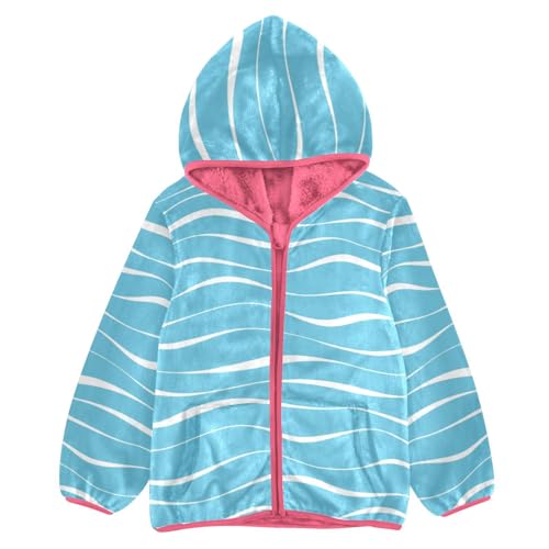 GuoChe Blue Sea Waves Boy Hooded Fleece Jacket