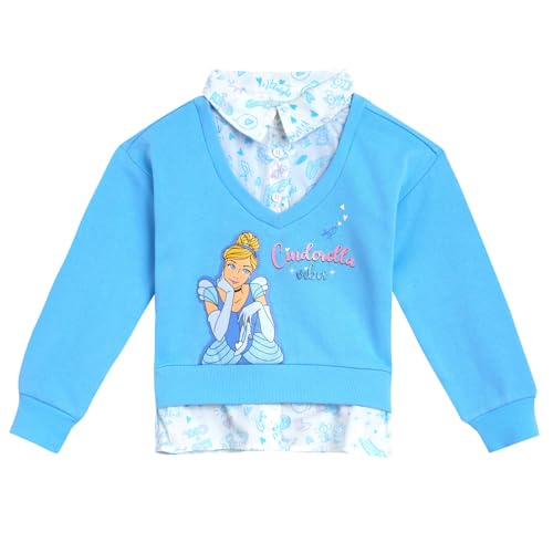 Image of Disney Minnie Mouse Frozen Princess Girls Fleece Sweatshirt & Iridescent Leggings Set Toddler to Big Kid Sizes (2T - 14-16)