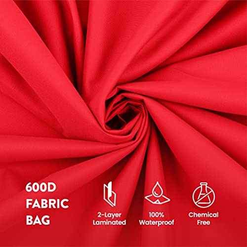 Image of Zober Christmas Wreath Storage Container - 48 Inch Wreath Bag For Artificial Wreaths - Dual Zippered Wreath Storage W /Strong, Durable Handles - Red