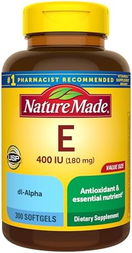 Nature Made Vitamin E 180 mg (400 IU) dl-Alpha, Dietary Supplemen...