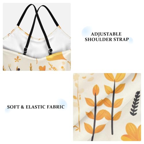 KLL Ginkgo Leaves Cutoddler Girl 1 Piece Swimsuits Beach Swimming Suits with Adjustable Straps Quick Dry3