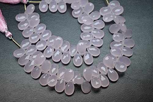 Perles quartz rose briolette 9x14mm fil de pierre naturelle poire