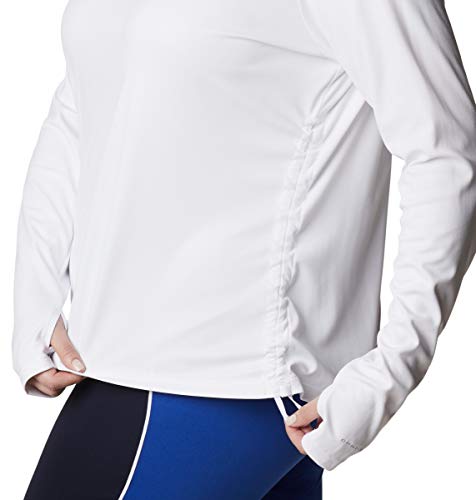 Columbia Women's Sun Deflector Summerdry Long Sleeve Shirt, White, 3X Plus