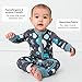 Little Sleepies Pajamas for Baby Boys & Girls, Viscose from Bamboo Baby Pajamas, Snug Baby Sleeper, Toddler PJs, 2-Way Zipper, Blue To the Moon & Back, 0-3M
