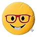 EvZ 32cm Emoji Smiley Emoticon Yellow Round Cushion Stuffed Plush Soft Pillow