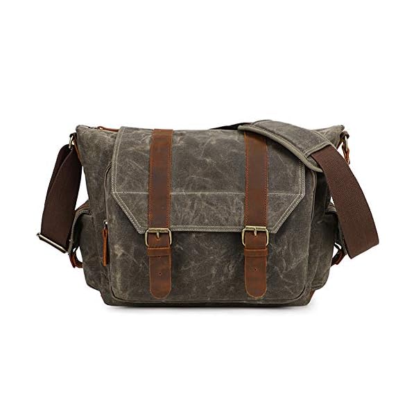 DRF Canvas Kameratasche für SLR Kamera Fototasche Umhängetasche BG22 (Grün-Pro)