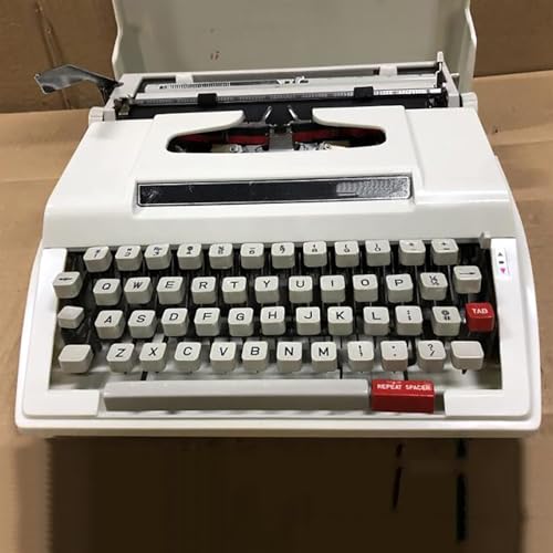 AZQOHMIS Máquina de Escribir Retro Manual, Máquina de Escribir Antigua con Acabado Vintage, de Clásica 90% Nueva, 44 Teclas (88 Caracteres)