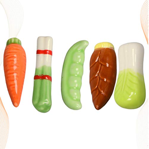 UPKOCH 5 peças, palitos de chocolate, descansos em forma de vegetais, suporte de garfo de cerâmica,