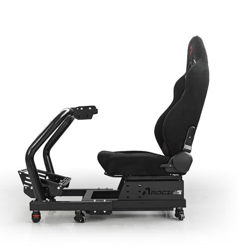 Image of azracing SF Retractable Gaming Cockpit, Modular Racing Simulator with Adjustable Seat & Alloy Steel Frame,Compact Storage,Supports Direct Drive,Compatible with All Steering Wheels & Pedals