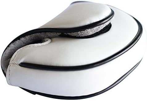 PGC Small Size White Leather Style Mallet Putter Headcover Pu Material (Designed for Smaller Mallet Putters)