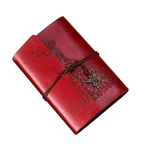 NUOBESTY 1 Pc cuaderno de hojas sueltas cuaderno de viajero de bolsillo diario del cuaderno diario de bloqueo cuaderno con candado cuaderno rosa cuaderno recargable cuerda de cuaderno rojo