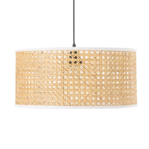 YGZPALH Lampada A Sospensione In Rattan, Lampadario Minimalista A Tamburo, Lampada Camera Letto In Bambù Cavo, Arte Giapponese Wabi Sabi, Lanterna A Cesto Sospeso Minimalista Per Ristorante
