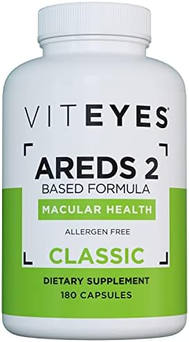 Viteyes AREDS 2 Eye Vitamins, Classic Macular Support, Natural Allergen Free Capsules with Vitamin E, Vitamin C, Zinc, Copper, Lutein & Zeaxanthin, Eye Doctor Trusted, Manufactured in The USA, 180 Ct