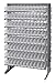 Quantum QPRD-100CL Pick Rack, 24"L x 36"W x 60"H, 800 lbs Capacity, Carbon Steel, Gray with Clear Bins