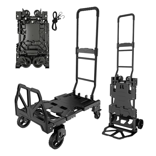 Carretilla plegable 2 en 1 con capacidad 330 lb y ruedas