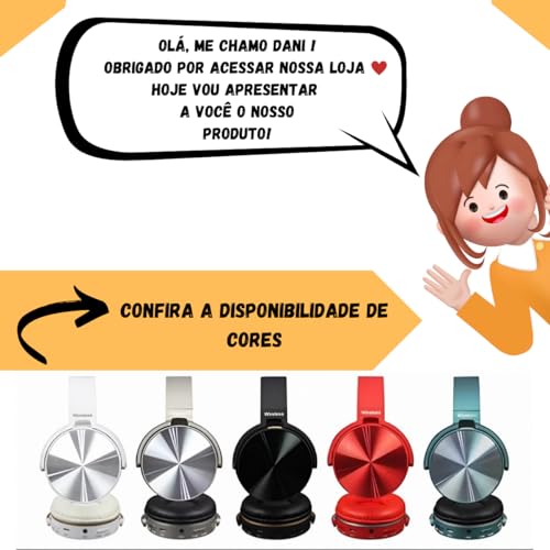 Fone de Ouvido abafador headSet Bluetooth, com Cartão de Memória de 32GB SanDisk, redução de ruídos,