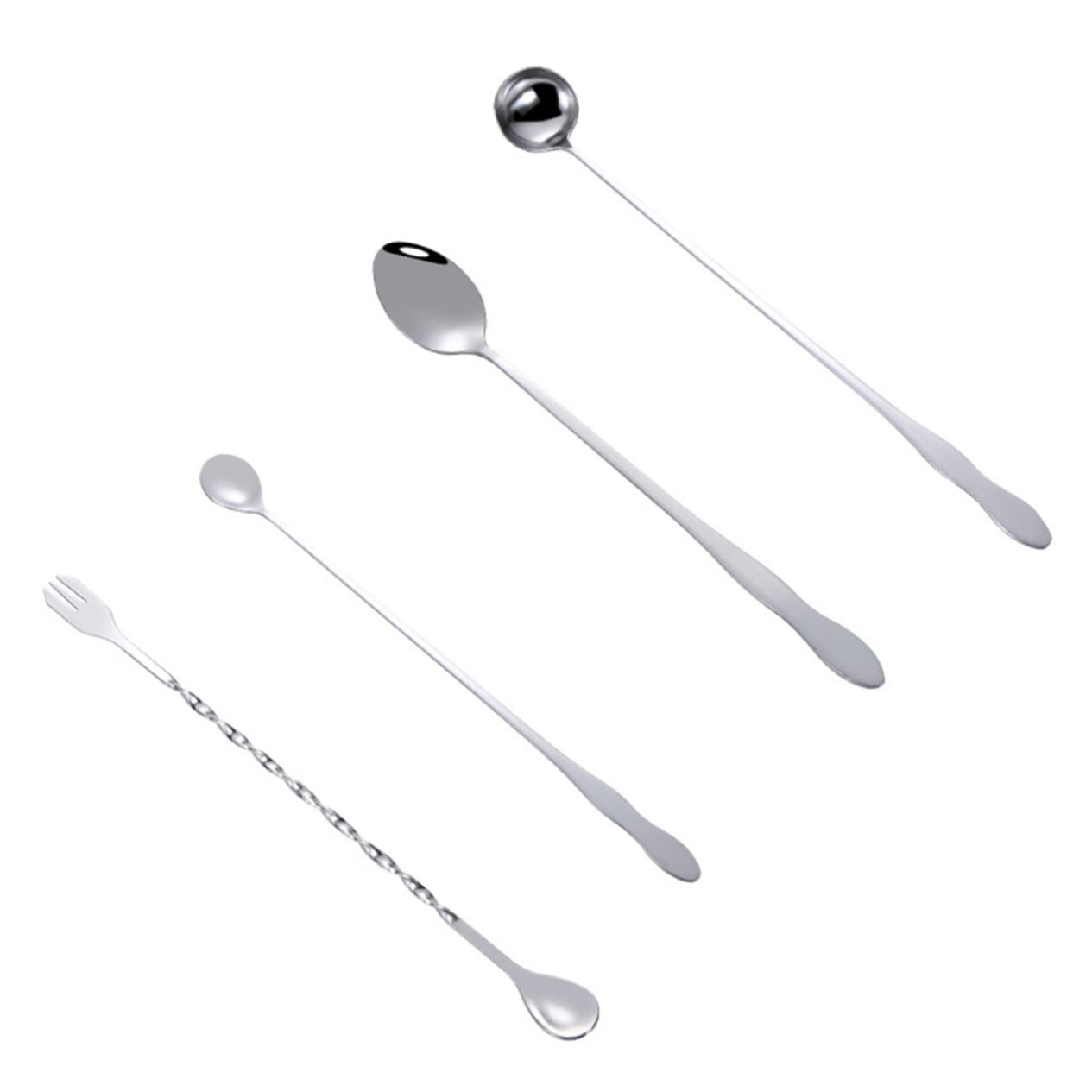 FUNOMOCYA 6pcs Long Handle Spoon Ice Cream Spoon Stainless Spoons Iced Teaspoon Sugar Spoon Drink Mixing Spoon Mixing Spoons Tasting Spoons Dinner Spoon Ice Spoon Ice Cream Scoop