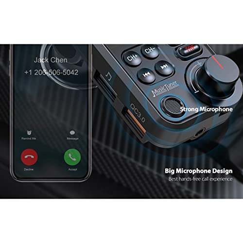 Transmetteur FM Bluetooth 5.0 de voiture anti-interférence avec égaliseur EQ et chargeur USB