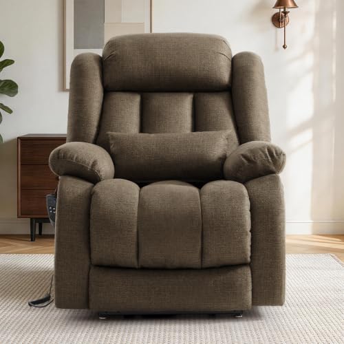 Image of Dual Motor Infinite Position Power Lift Recliner Chair for Elderly, Brown